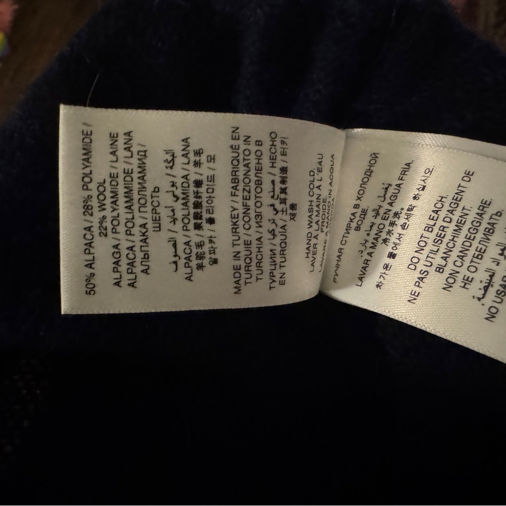Doen Anisa Cardigan in Navy Alpaca Wool Quiet Luxury Button-Up Sweater Large - Picture 5 of 6